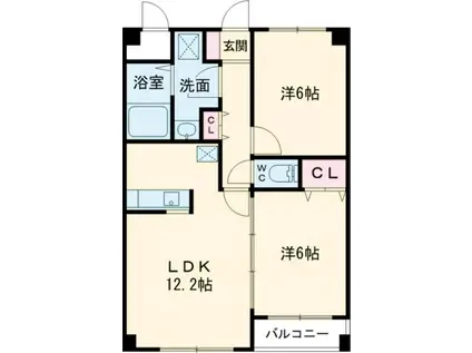 フレンディオ30(2LDK/3階)の間取り写真
