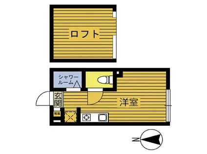 OCEANS18(ワンルーム/1階)の間取り写真