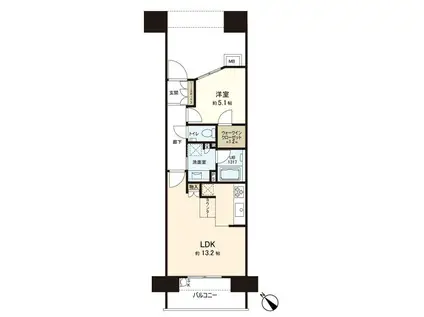 ザ・広島フロント(1LDK/13階)の間取り写真