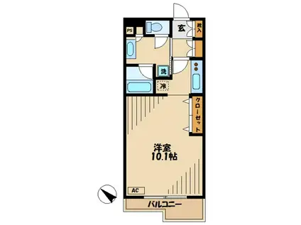 グラシア アルデール(1K/4階)の間取り写真