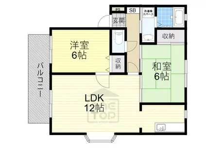 グリーンハイツ万博公園Ⅱ(2LDK/2階)の間取り写真