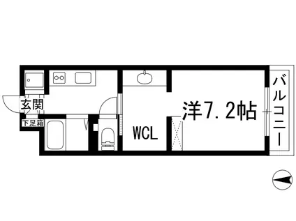 アンソレイエ売布(1K/4階)の間取り写真