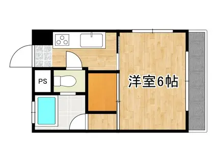 ゆかマンション(1K/2階)の間取り写真