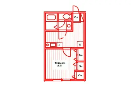 相鉄本線 西谷駅 徒歩9分 3階建 築17年(1K/1階)の間取り写真