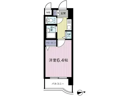 ライオンズマンション交通局前(1K/9階)の間取り写真