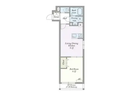レイエス津田沼III(1LDK/3階)の間取り写真
