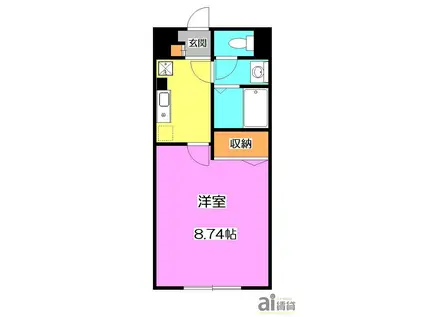 IXOアヴニール(1K/1階)の間取り写真