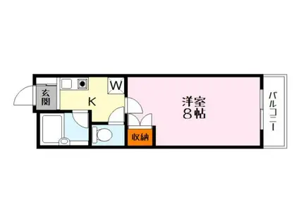 プロスパⅡ(1K/1階)の間取り写真