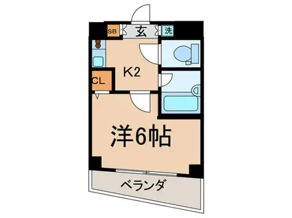 スパシエルクス 光が丘(1K/6階)の間取り写真