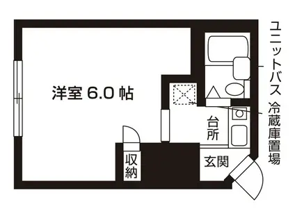 吾道庵PARII(1K/2階)の間取り写真