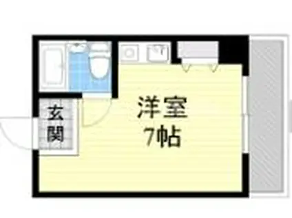 木川グリーンハイツPARTII(1LDK/1階)の間取り写真