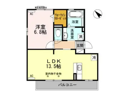 ラ クラシオン(1LDK/2階)の間取り写真