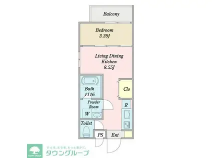 MOVE中村公園GRANDE(1LDK/3階)の間取り写真