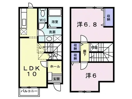 ニューローレルI(2LDK/1階)の間取り写真
