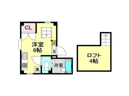 エトワール幸町(ワンルーム/4階)の間取り写真