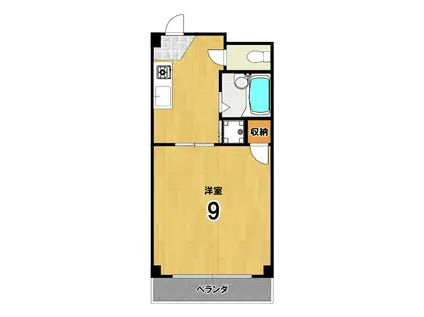 プロバーI(1K/1階)の間取り写真