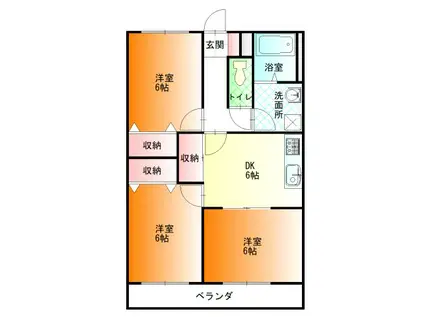 エルムコバヤシ(3DK/5階)の間取り写真