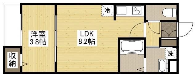 アコット春日(1LDK/3階)の間取り写真
