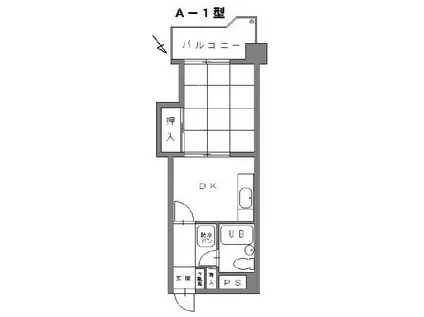 清光ハイム(1DK/8階)の間取り写真