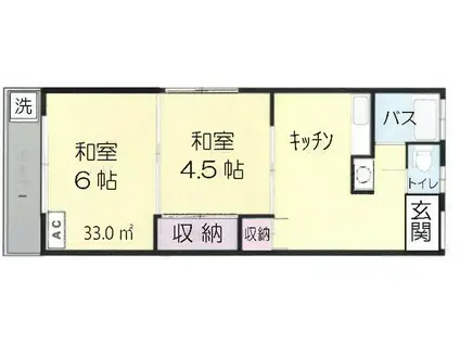 西巣鴨オレンジコート(2K/3階)の間取り写真