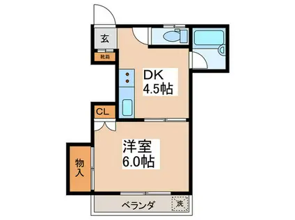 メゾン・エトワル(1DK/2階)の間取り写真