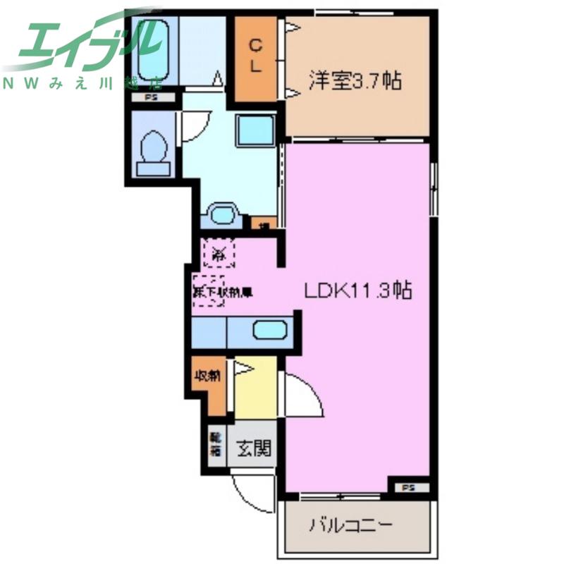 レジデンス カメリア(1LDK/1階)の間取り写真