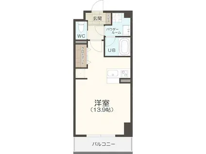 PREMIUM TOWN PLACE(ワンルーム/6階)の間取り写真