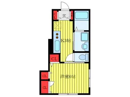 THIRD BRANCH(1K/1階)の間取り写真