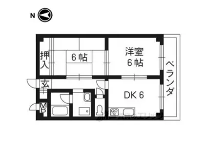 山治ハイツ(2DK/2階)の間取り写真