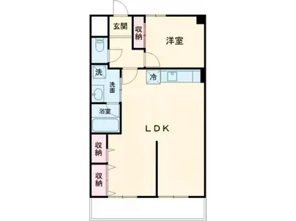 FORZA NABARI(1LDK/2階)の間取り写真