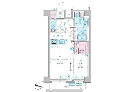 ジェノヴィア押上II(1LDK/6階)の間取り写真