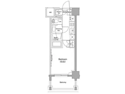 ザ・パークハビオ西大井(1K/3階)の間取り写真