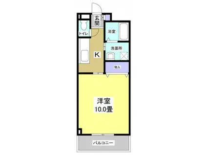 ウインブルドン(1K/3階)の間取り写真