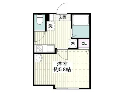 BAY FLAT HOSHIKAWA(1K/3階)の間取り写真