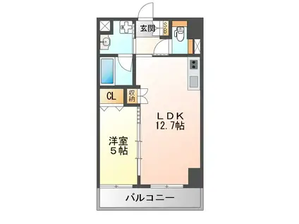 AULII OSAKA(1LDK/2階)の間取り写真