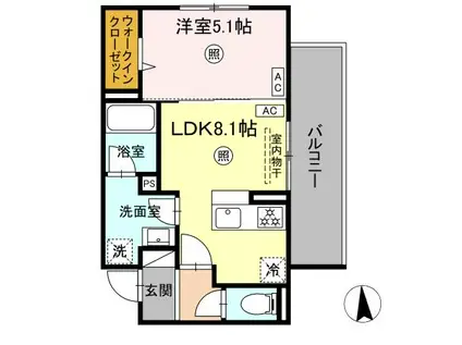 D-ROOM田島3丁目(1LDK/3階)の間取り写真