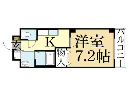 ミル・メゾンTII(1K/2階)の間取り写真