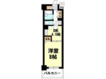 シャルムシャトレ(1DK/6階)の間取り写真