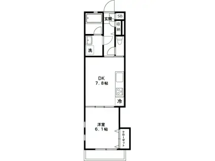 コンフォート目白(1DK/1階)の間取り写真