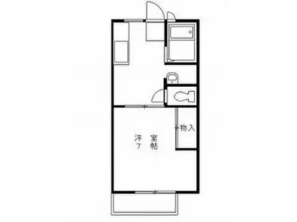 サンライズハウスC(1DK/2階)の間取り写真