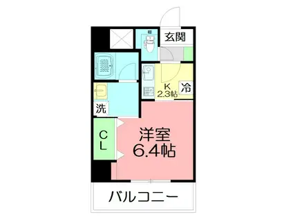 GRANDREVE茅ヶ崎幸町(1K/2階)の間取り写真