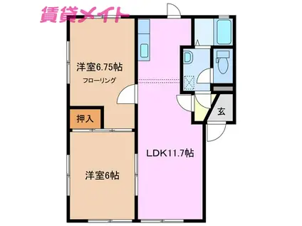 WIN PORT ISOYAMA(2LDK/1階)の間取り写真