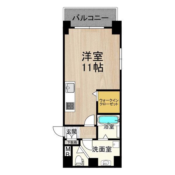 M.HILLS西本町(ワンルーム/2階)の間取り写真