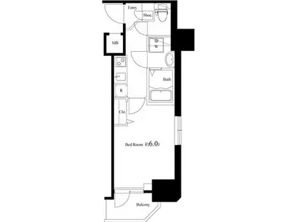 グローバン板橋(1K/8階)の間取り写真