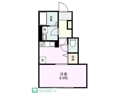 カラコレス(1K/1階)の間取り写真