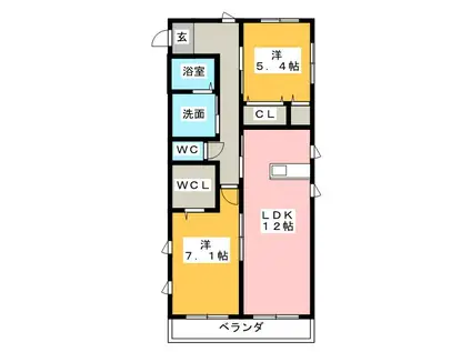 マローネ(2LDK/1階)の間取り写真