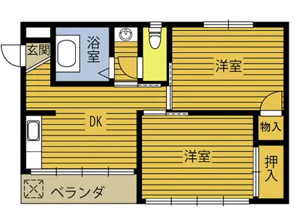グランセノーテ春日(2DK/2階)の間取り写真