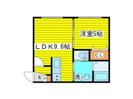 フォーレストN17(1LDK/1階)の間取り写真