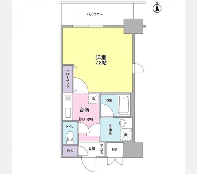 セレーノ品川(1K/2階)の間取り写真