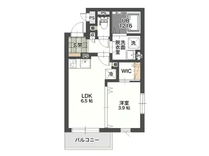 STATE OF THE ART伊那(1LDK/2階)の間取り写真